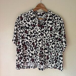 Parfois short-sleeve leopard print shirt